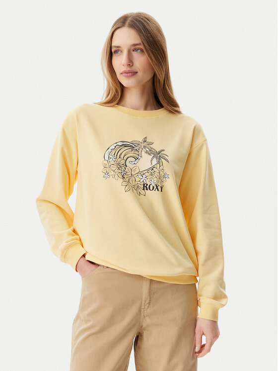 Roxy Mikina ERJFT04963 Žltá Regular Fit