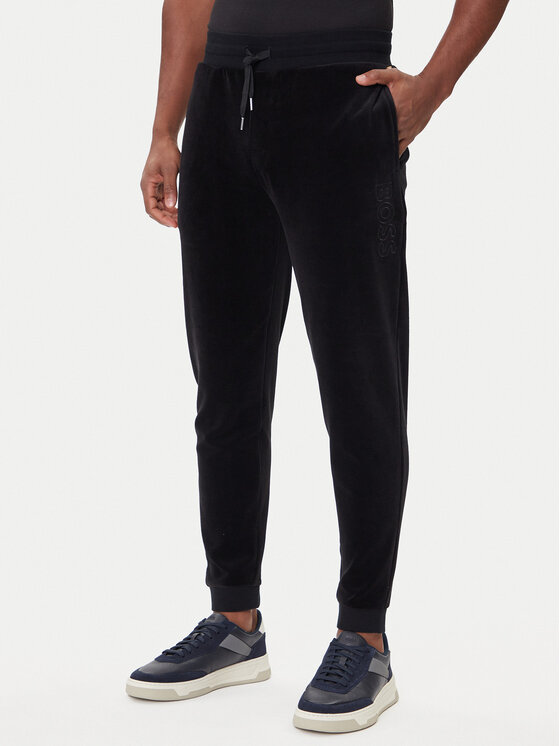 BOSS BOSS Pantaloni trening Velour 50550635 Negru Regular Fit