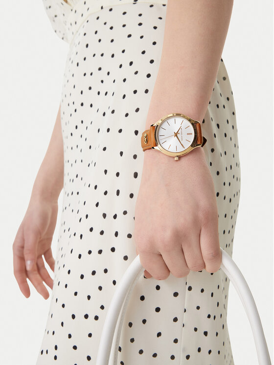 Michael Kors Zegarek Slim Runway MK7533 Beżowy | Modivo.pl