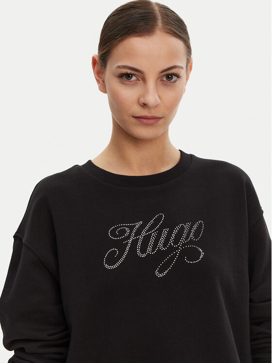 HUGO HUGO Bluza 50537246 Czarny Oversize