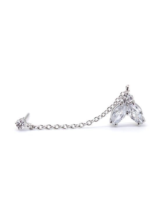 Leis Orecchini Fiore Placcatura in argento rodiato