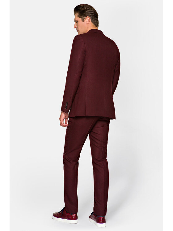 Lancerto Lancerto Garnitur Rosewood Bordowy Regular Fit