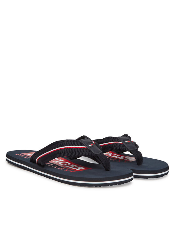 Tommy Hilfiger Tommy Hilfiger Japonki Corporate Hilfiger Beach FM0FM05436 Granatowy