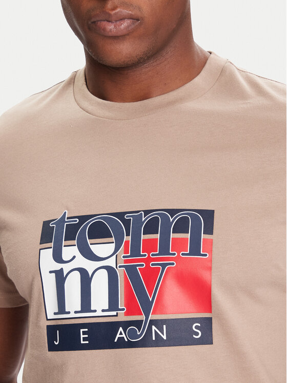 Tommy Jeans Tommy Jeans Póló DM0DM21977 Bézs Regular Fit