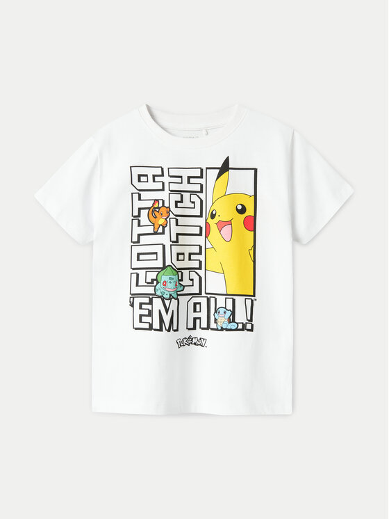 NAME IT NAME IT T-Shirt Flame Pokemon 13240895 Biały Standard Fit