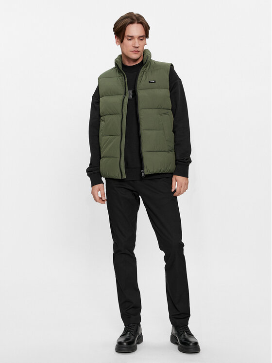 Calvin Klein Calvin Klein Vestă Crinkle K10K110334 Verde Regular Fit