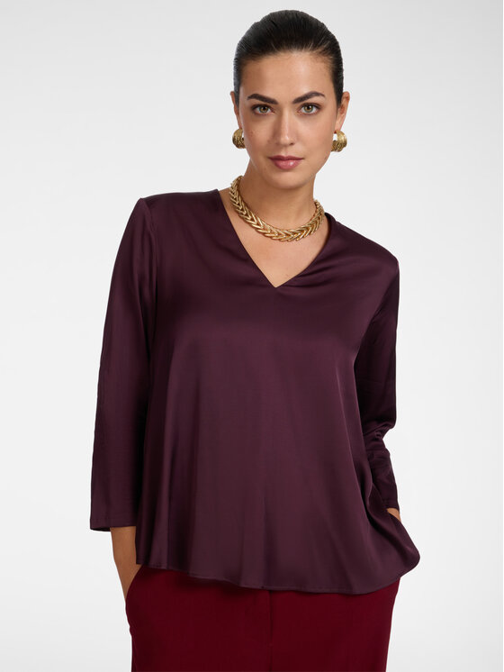 Elena Mirò Elena Mirò Bluzka 2025P000250N039 Bordowy Regular Fit