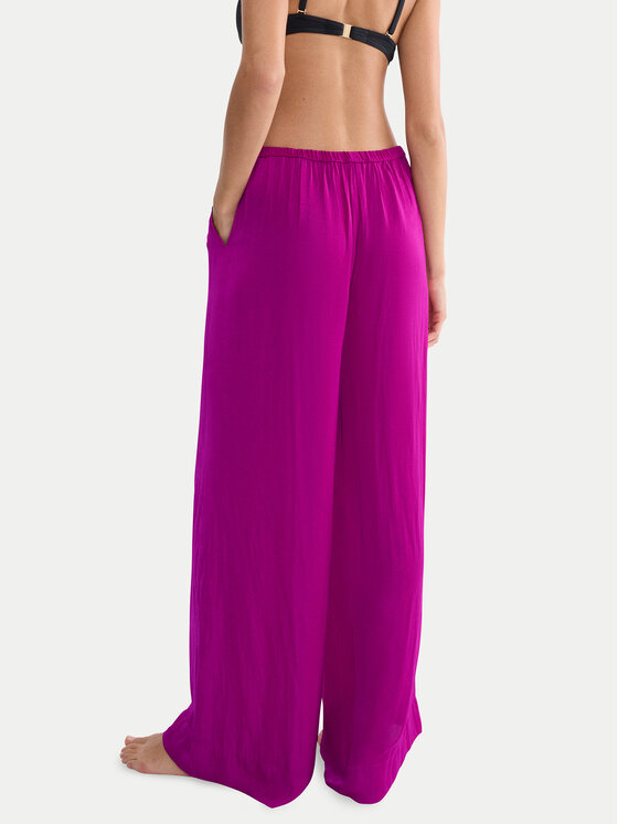 Triumph Triumph Szövet nadrág Summer 10227246 Sötét rózsaszín Wide Leg