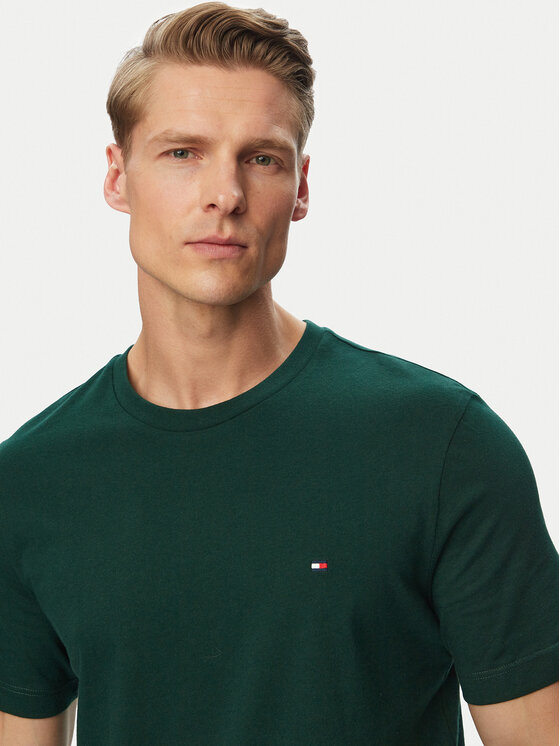 Tommy Hilfiger Tommy Hilfiger T-krekls Ess Seasonal MW0MW39995 Zaļš Regular Fit