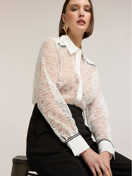 Motivi Motivi Camicia 5013Q000911N0R2 Bianco Regular Fit