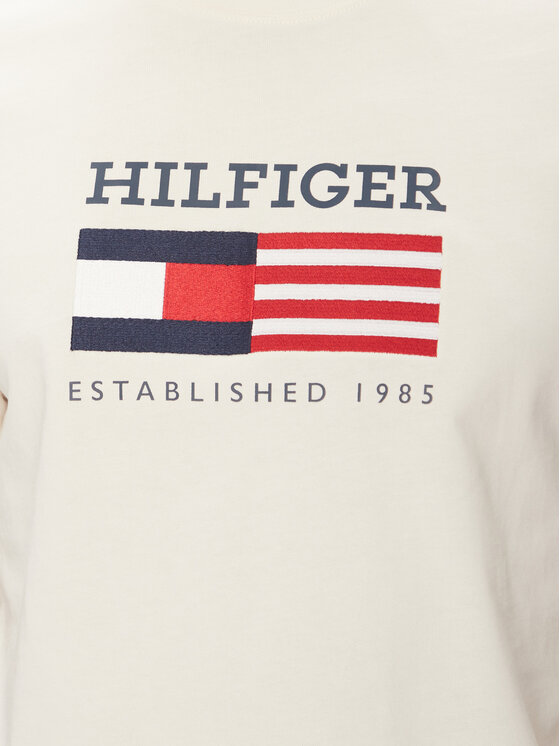 Tommy Hilfiger Tommy Hilfiger Tricou American Monotype MW0MW39843 Écru Regular Fit