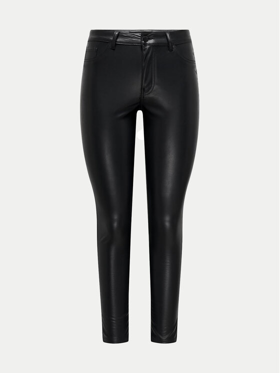 JDY JDY Kalhoty z imitace kůže Soey 15328299 Černá Skinny Fit