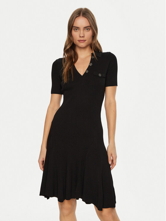 Guess Guess Džemper haljina W5RK18 Z2U00 Crna Regular Fit