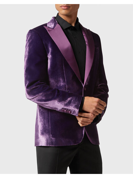PHILIPP PLEIN PHILIPP PLEIN Marynarka 867 Fioletowy Regular Fit