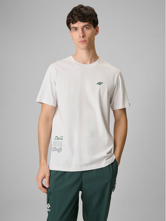4F 4F T-Shirt NATURE’S TRAIL Biały Regular Fit