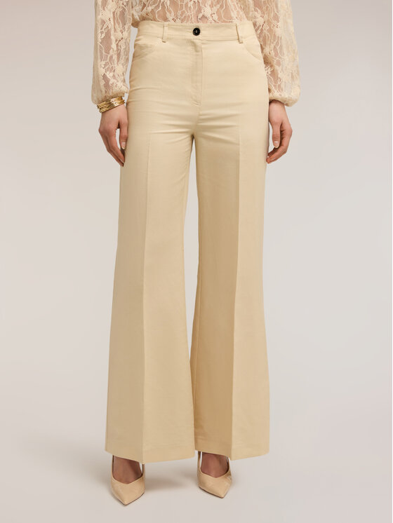 Motivi Motivi Pantaloni di tessuto P083Q004529N011 Crema Flare Fit