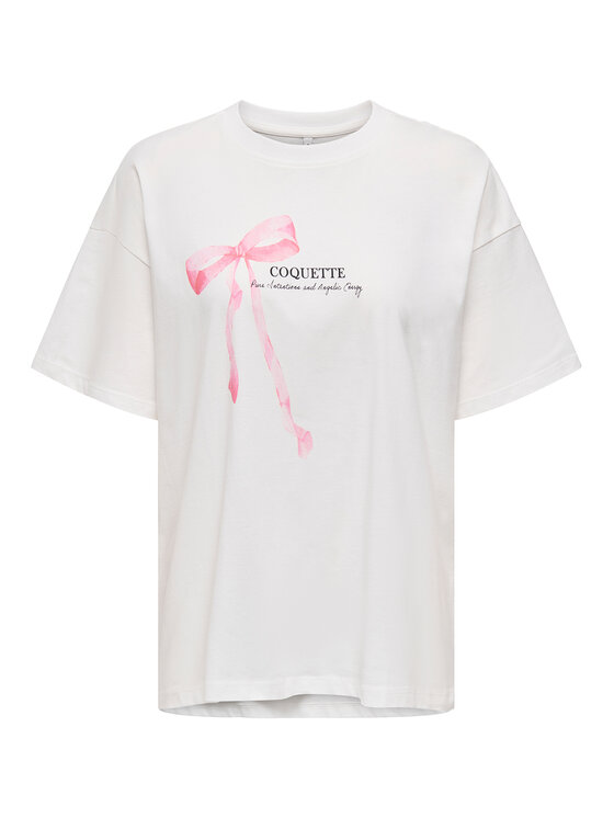ONLY ONLY T-krekls Vivvi 15346761 Balts Regular Fit