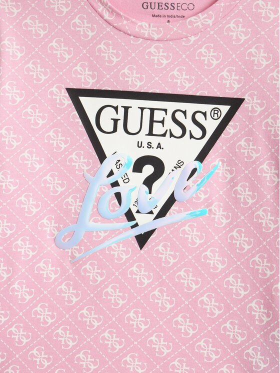 Guess Guess Póló J6RI08 K6YW4 Rózsaszín Regular Fit