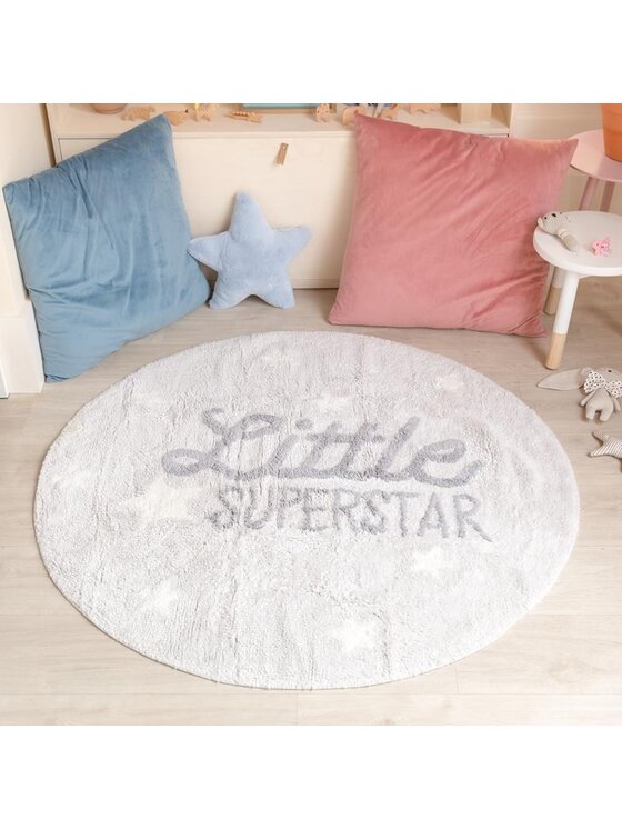Lorena Canals Lorena Canals Dywan dziecięcy Dywan Bawełniany Little Superstar Ø120 cm Mr Wonderful Szary