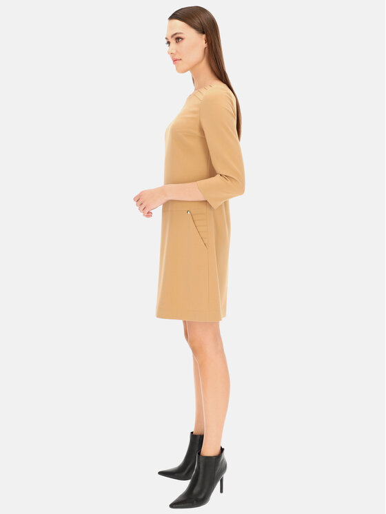 Potis & Verso Potis & Verso Sukienka codzienna Nabuko Beżowy Slim Fit