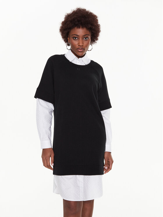 KARL LAGERFELD Strickkleid Monogram 225W1353 Schwarz Regular Fit ...