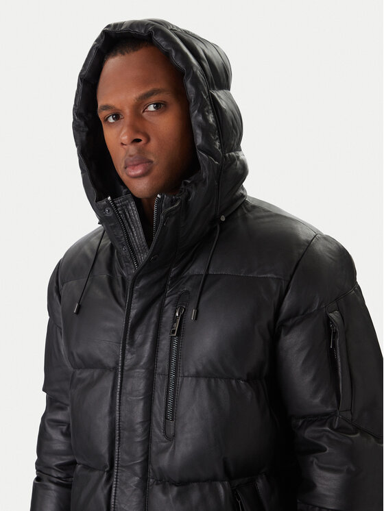 Milestone Milestone Μπουφάν δερμάτινο MS Piero 531040 20740 Μαύρο Regular Fit