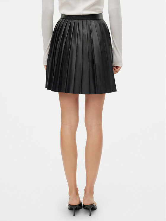 Vero Moda Vero Moda Dirbtinės odos sijonas Naomielly 10316312 Juoda Regular Fit