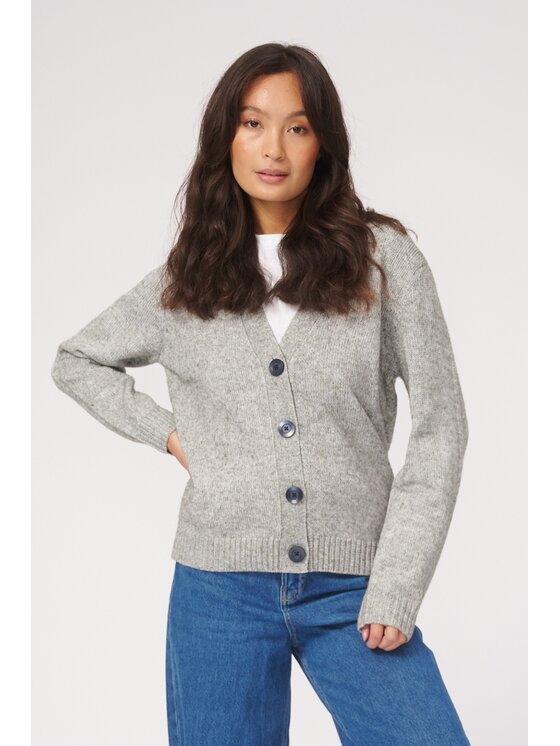 TeeShoppen TeeShoppen Kardigan 'Basic Collection' Szary Regular Fit