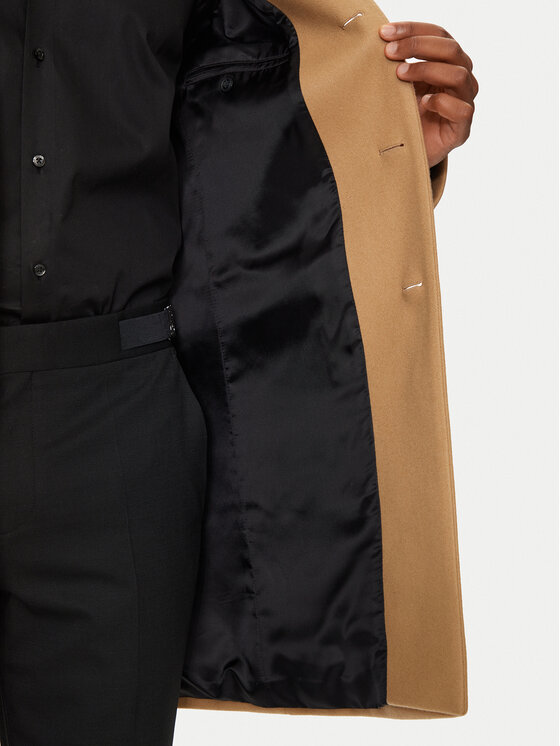 HUGO Hugo Вълнено палто Migor 2441 50528793 Бежов Slim Fit