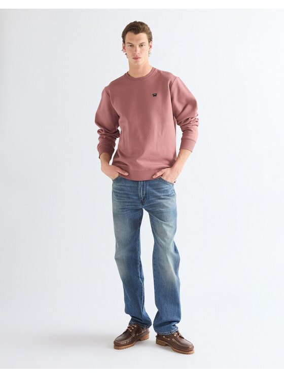 Wrangler Wrangler Bluza SIGN OFF CREW Różowy Regular Fit