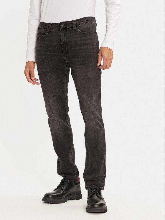 Hugo Džinsi 50522162 Melns Slim Fit