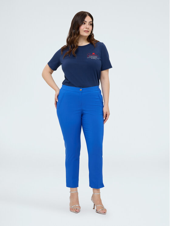 Fiorella Rubino Fiorella Rubino Pantaloni di tessuto P031L102412N024 Turchese Regular Fit