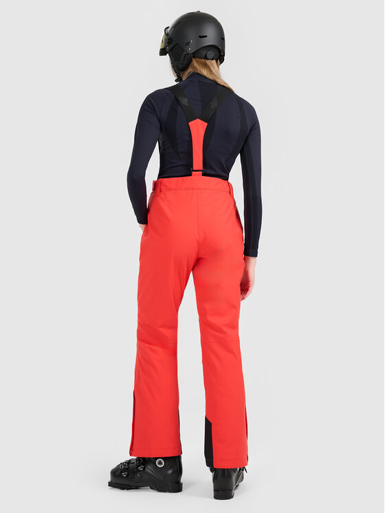 4F 4F Spodnie narciarskie SKIWEAR Czerwony Regular Fit