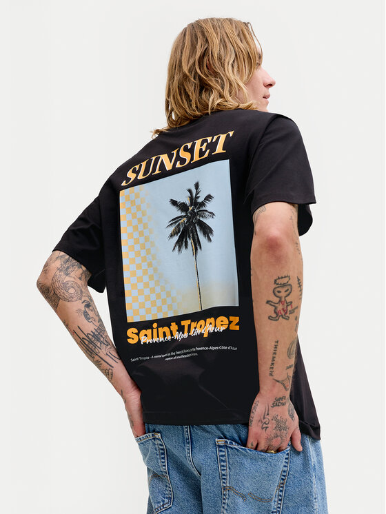 Jack & Jones Tricou City Photoprint 12288353 Negru Regular Fit