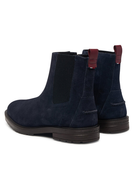 Tommy Hilfiger Tommy Hilfiger Čizme Cleated Hilifger Suede Boot FM0FM05961 Tamnoplava