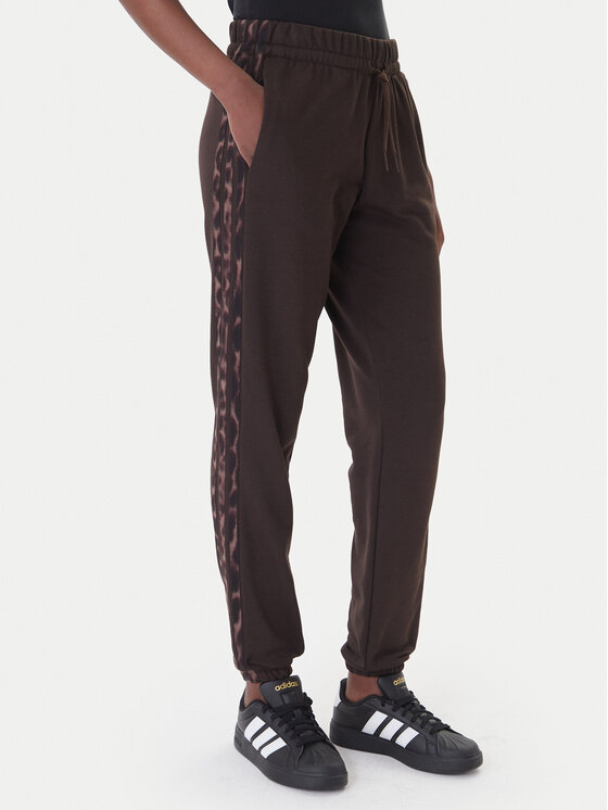 adidas adidas Dressipüksid Seasonal Essentials Leopard Print KA4720 Pruun Regular Fit