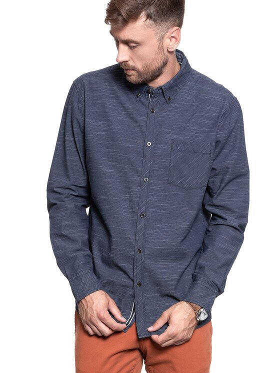 Mustang Mustang Camicia CLEMENS BDC SLUB Blu Regular Fit