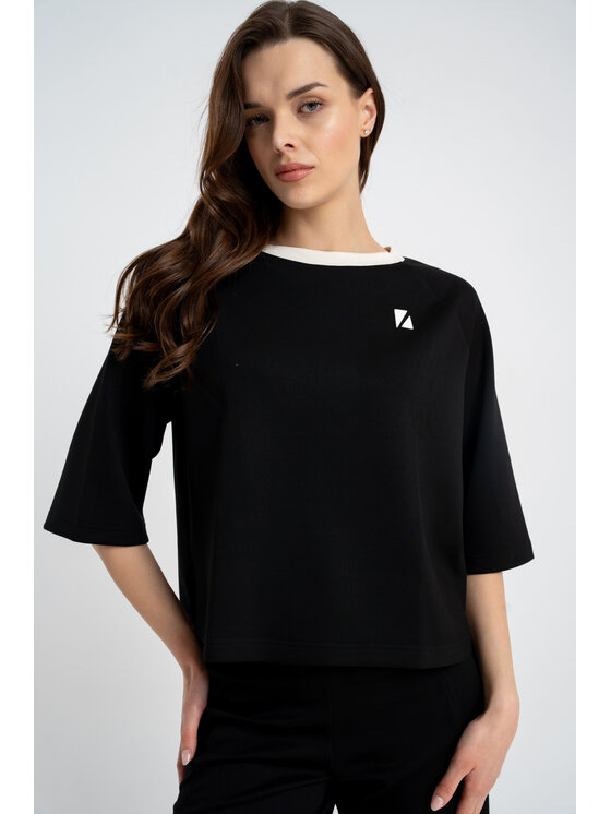 CLICK CLICK Bluzka 10-6688 Czarny Relaxed Fit