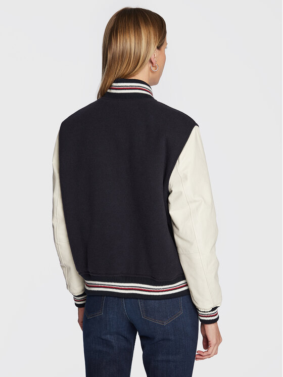 Tommy Hilfiger Tommy Hilfiger Kurtka bomber Blend WW0WW37308 Granatowy Regular Fit