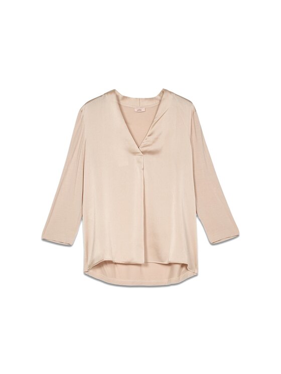 Oltre Oltre Bluzka G269J003985N002 Kremowy Regular Fit