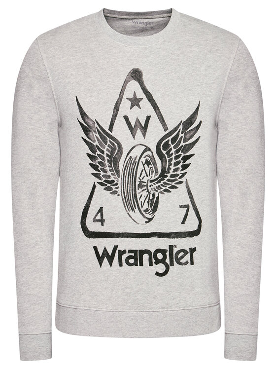 Wrangler Wrangler Felpa Graphic Crew W6E2HAX37 112130726 Grigio Regular Fit
