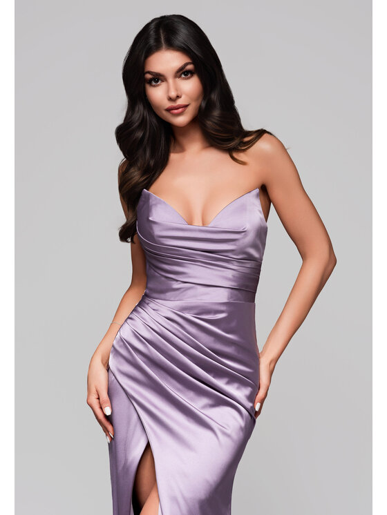 Ombre Ombre Sukienka wieczorowa LA-OM-DLR140 Fioletowy Regular Fit