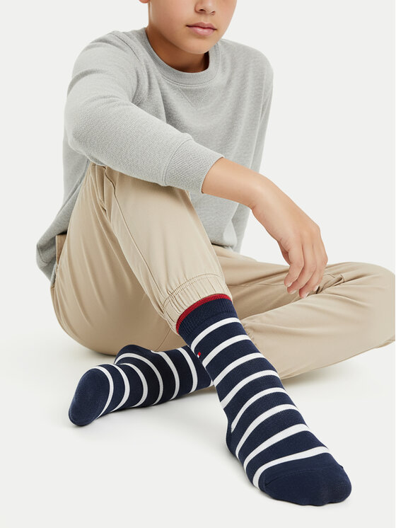 Tommy Hilfiger Tommy Hilfiger Garās zeķes 701229939 Tumši zils