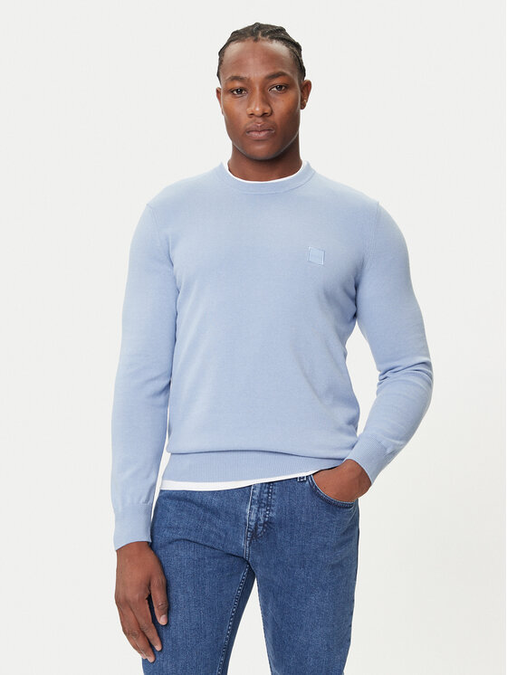 BOSS Sweter Kanovano_S 50527583 Błękitny Regular Fit