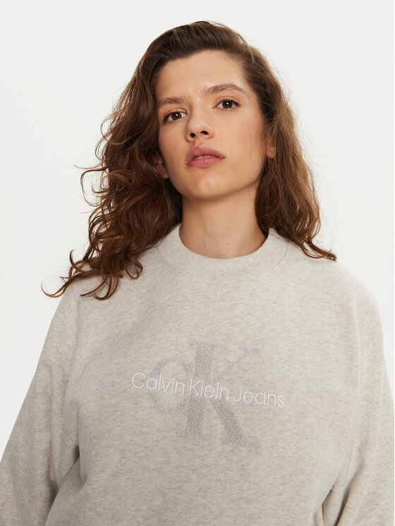 Calvin Klein Jeans Calvin Klein Jeans Bluza Chenille J20J224652 Szary Regular Fit