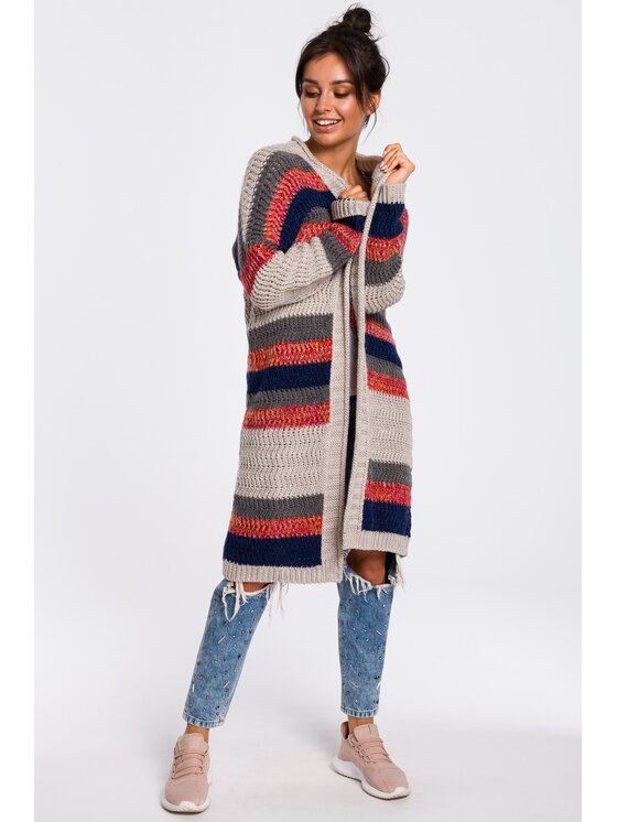 BeWear BeWear Kardigan bk036 Brązowy Baggy Fit