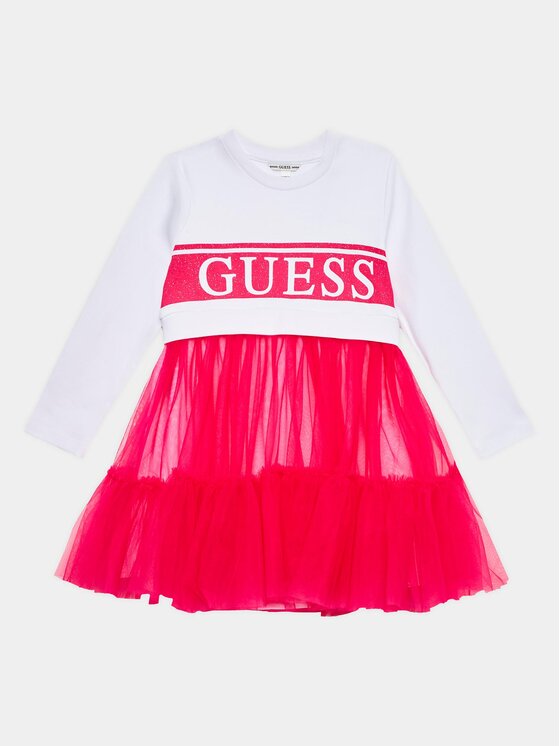 Guess Vsakodnevna Obleka K3YK07 KB8R0 Bela Regular Fit