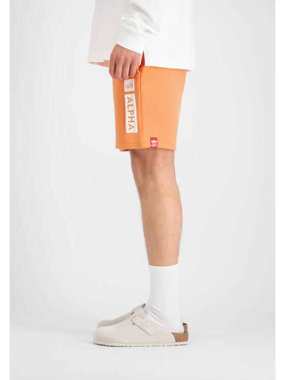 Alpha Industries Alpha Industries Szorty Alpha Puff Print Short Pomarańczowy Regular Fit