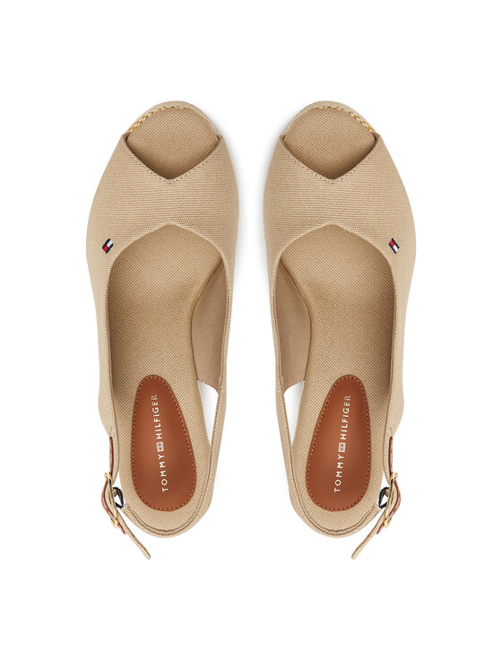 Tommy Hilfiger Tommy Hilfiger Espadrillid Flag High Wedge Espad Slingback FW0FW08597 Beež