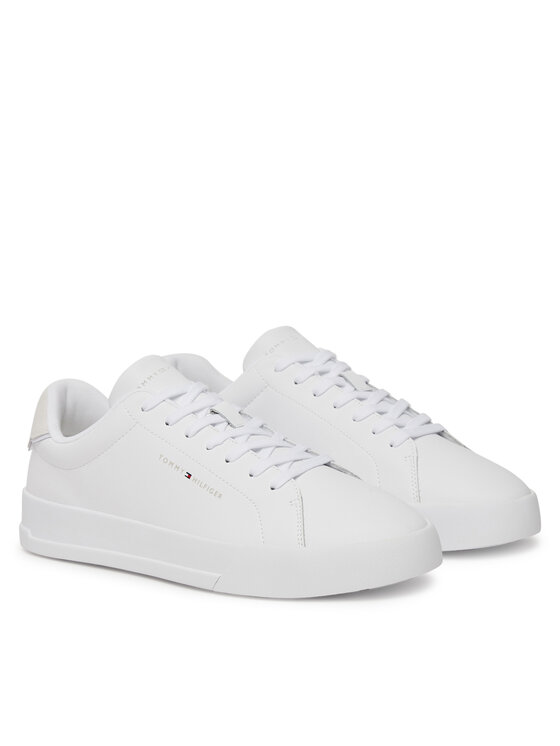 Tommy Hilfiger Tommy Hilfiger Laisvalaikio batai Th Court Lth Detail Ess FM0FM05367 Balta